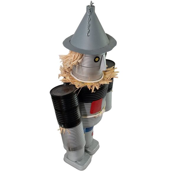 Vintage Tin Man Scarecrow Sculpture Wizard Of Oz Folk Art Recycled Robot - Picture 7 of 14